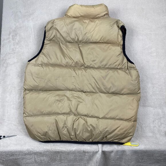 Old Navy Reversible Down Puffer Vest M Tan & Burgundy 90% Down Clusters Water-Re - Picture 7 of 11